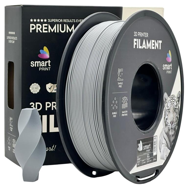 Filament Smart Print PLA 1KG 1000g 1.75mm GRAY SZARY